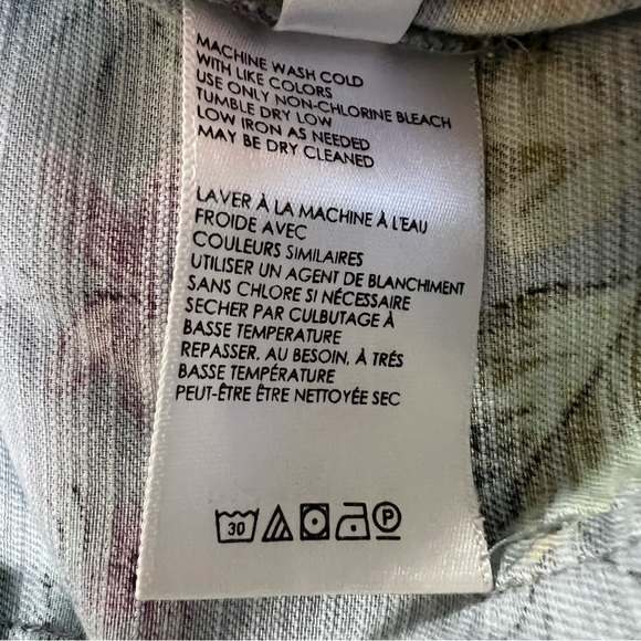 ANTHROPOLOGIE Victoria Floral Cargo Utility Pants High Rise Gray Blue Size 4 - Picture 12 of 14